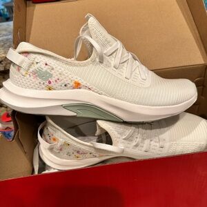 New Balance White and Multicolor Athletic Shoes